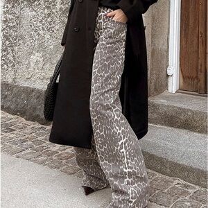 NA-KD Low waist leopard Denim NEW